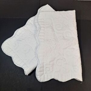 Chezmoi Collection White Pillow Shams Scallop Edges 20"x36" Set Of 2